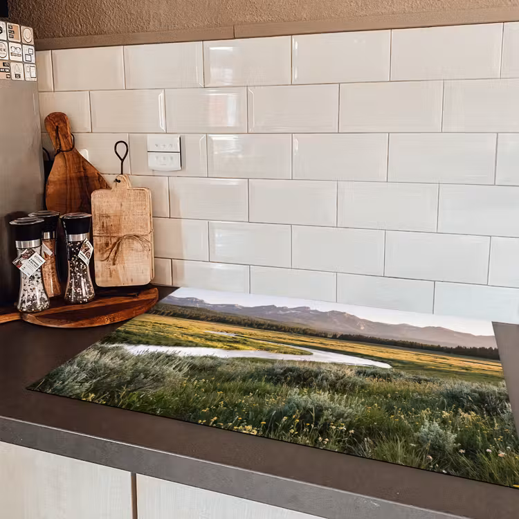 Berglandschap - Rivier - Bos Inductie beschermer vinyl 3mm klein -sfeer3