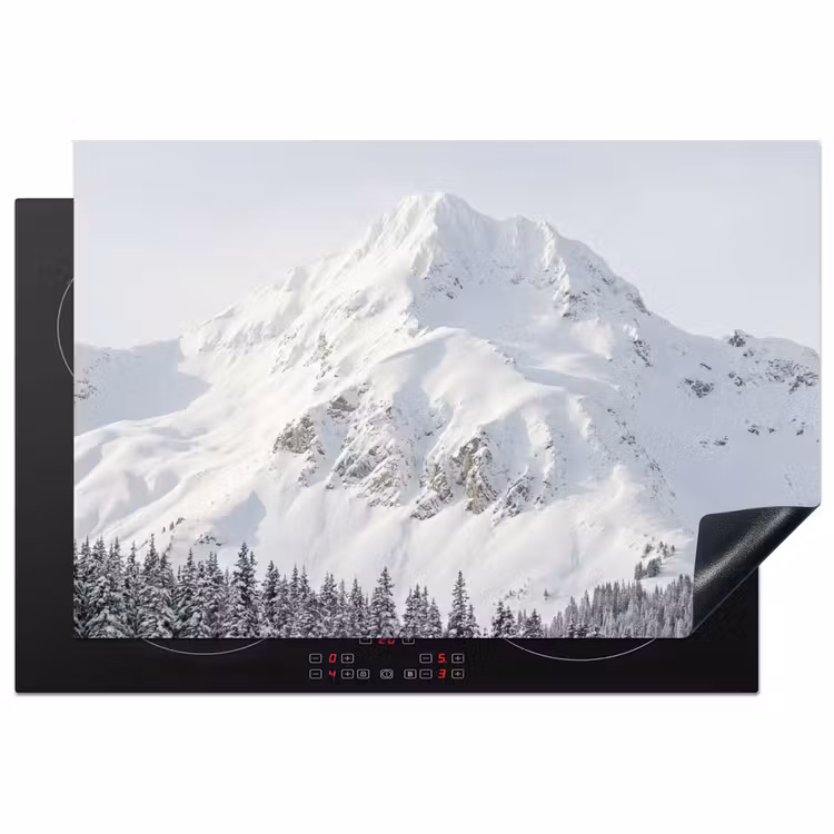 Berg - Sneeuw - Winter - Natuur - Wit Inductie beschermer vinyl 3mm klein -3d