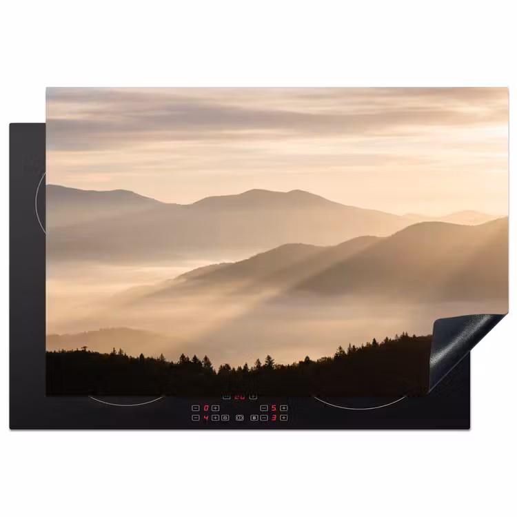 Bergen - Mist - Zonnestralen Inductie beschermer vinyl 3mm klein -3d