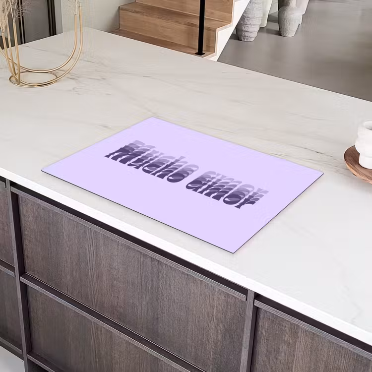 Mucho amor - Paars - Gelaagde letters Inductie beschermer vinyl 3mm klein -sfeer8