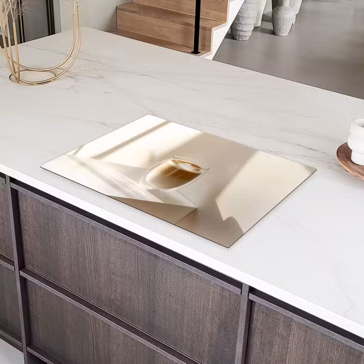 Mok - Latte - Minimalistisch - Schaduw Inductie beschermer vinyl 3mm klein -sfeer8