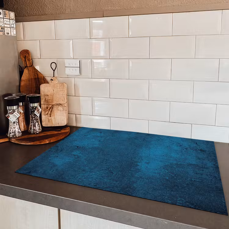 Natuursteen - Beton - Steen - Blauw Inductie beschermer vinyl 3mm middel -sfeer3