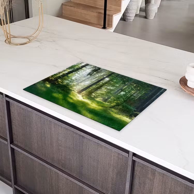 Natuur - Bomen - Bos - Groen - Zon - Gras - Planten Inductie beschermer vinyl 3mm middel -sfeer8