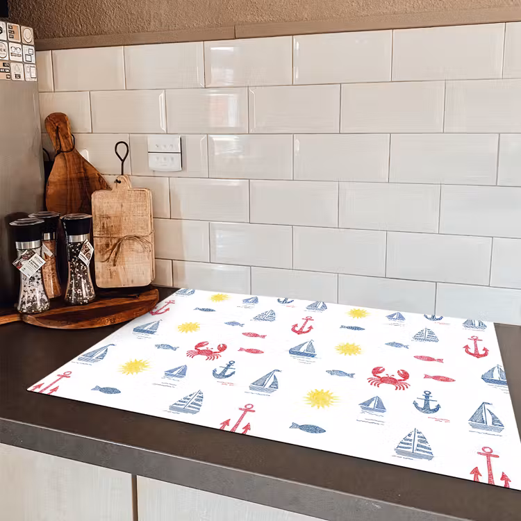 Nautisch - Illustraties - Kleurrijk Inductie beschermer vinyl 3mm klein 276 -sfeer3
