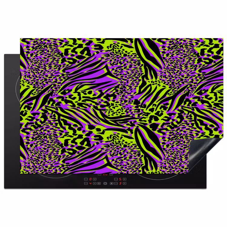 Neon - Paars - Dieren - Patroon Inductie beschermer vinyl 3mm klein 276 -3d