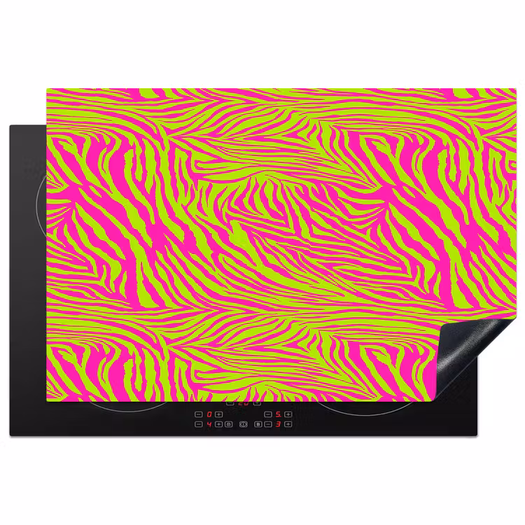 Neon - Zebra - Roze - Groen Inductie beschermer vinyl 3mm klein 276 -3d