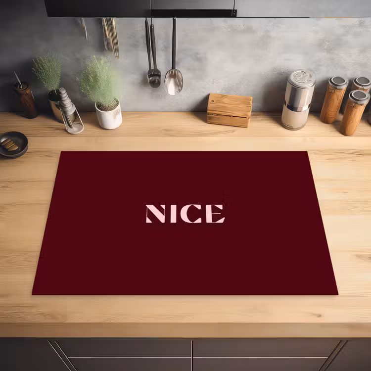 Nice - Bordeaux - Roze Inductie beschermer vinyl 3mm klein -sfeer5