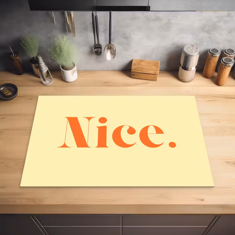 Nice - Oranje - Geel - Minimalistisch Inductie beschermer vinyl 3mm klein -sfeer5