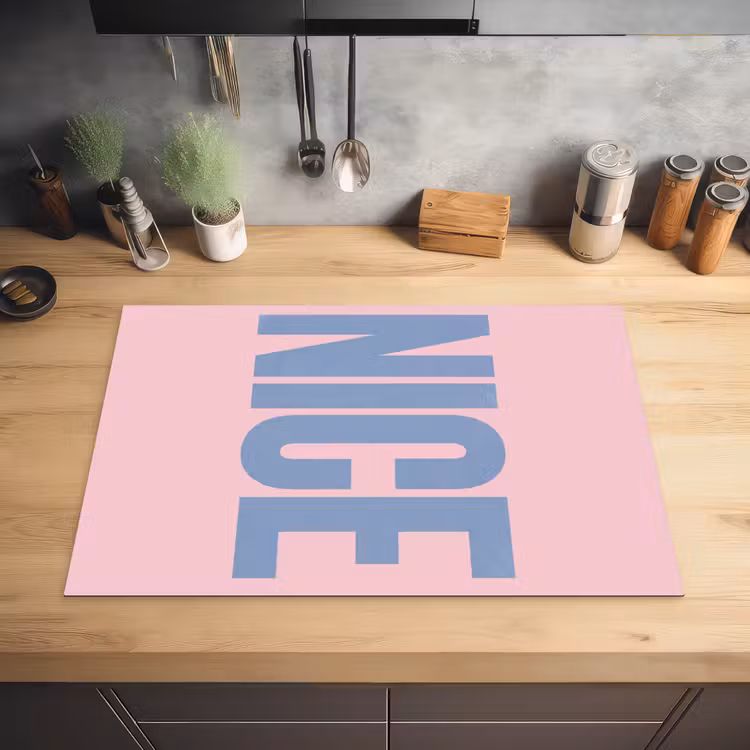 Nice - Paars - Roze Inductie beschermer vinyl 3mm klein -sfeer5