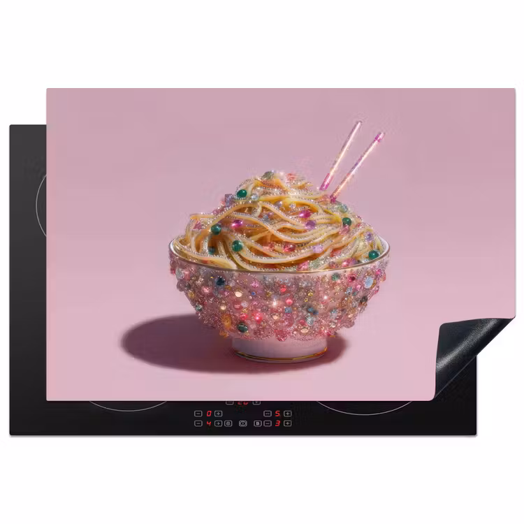 Noodles - Edelstenen - Stokjes - Roze Inductie beschermer vinyl 3mm klein -3d