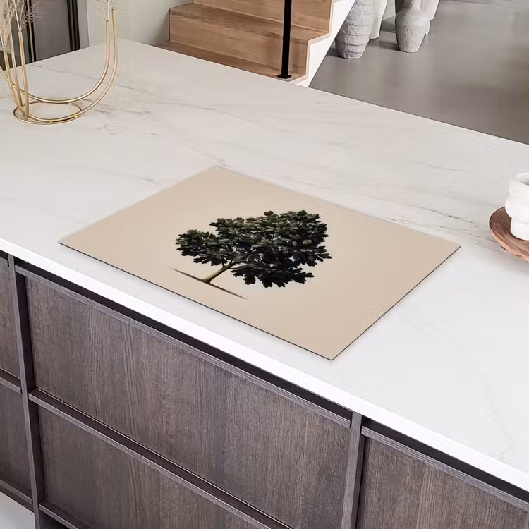 Eikenboom - Schaduw - Egaal Inductie beschermer vinyl 3mm klein -sfeer8