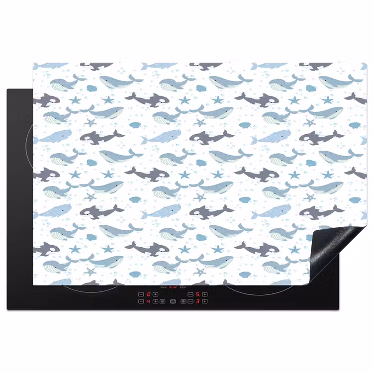 Oceaan - Walvis - Orka - Blauw Inductie beschermer vinyl 3mm klein 276 -3d