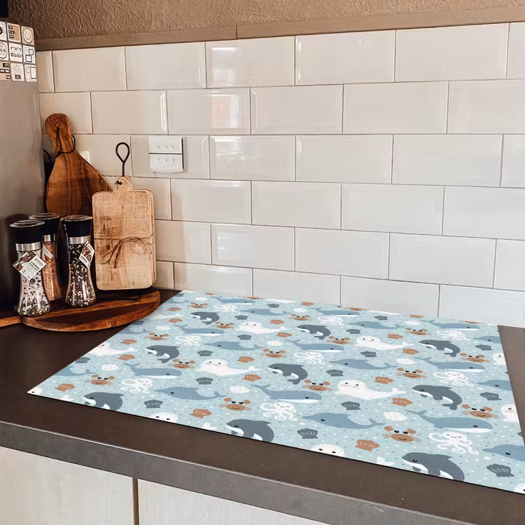 Oceaan - Walvis - Zeehond - Krab Inductie beschermer vinyl 3mm klein 276 -sfeer3
