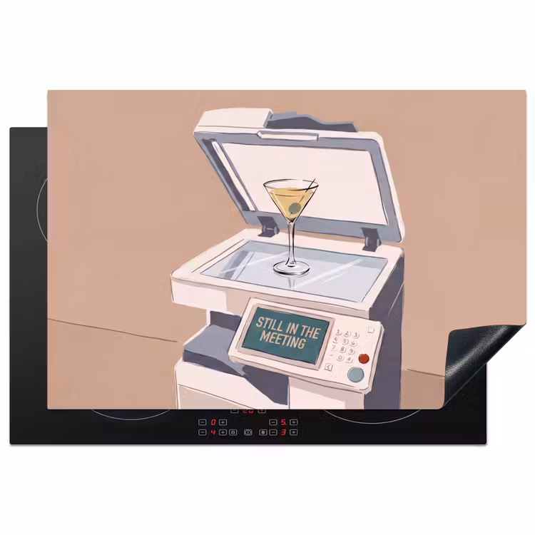 Kantoor - Drank - Humor - Illustratie Inductie beschermer vinyl 3mm klein -3d