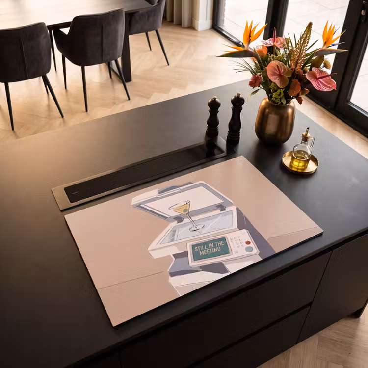 Kantoor - Drank - Humor - Illustratie Inductie beschermer vinyl 3mm klein -sfeer5