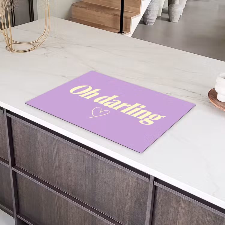 Oh darling - Hart - Paars Inductie beschermer vinyl 3mm klein -sfeer8