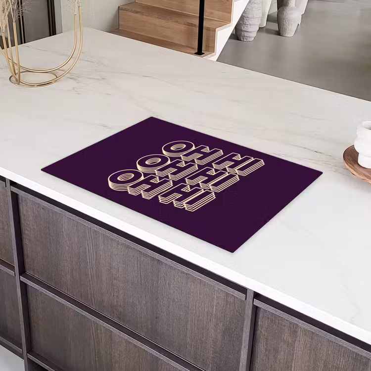 Oh hi - Paars - 3D Inductie beschermer vinyl 3mm klein -sfeer8