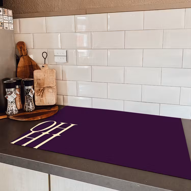 Oh hi - Paars - Cursief Inductie beschermer vinyl 3mm klein -sfeer3