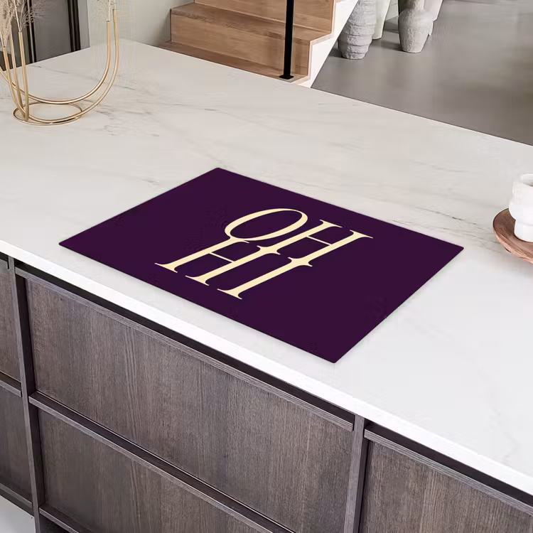 Oh hi - Paars - Minimalistisch Inductie beschermer vinyl 3mm klein -sfeer8