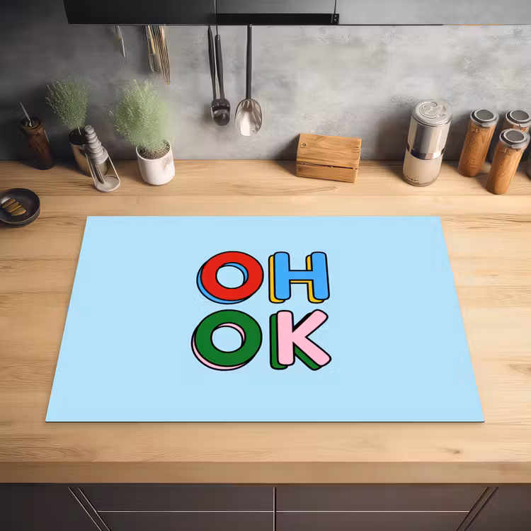 Oh ok - Blauw - Kleurrijk Inductie beschermer vinyl 3mm klein -sfeer5