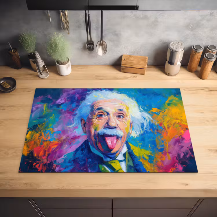 Oude man - Expressief - Kleurrijk Inductie beschermer vinyl 3mm klein -sfeer5