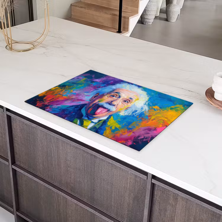 Oude man - Expressief - Kleurrijk Inductie beschermer vinyl 3mm klein -sfeer8