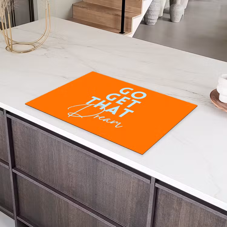 Oranje - Blauw - Go get that dream Inductie beschermer vinyl 3mm klein -sfeer8