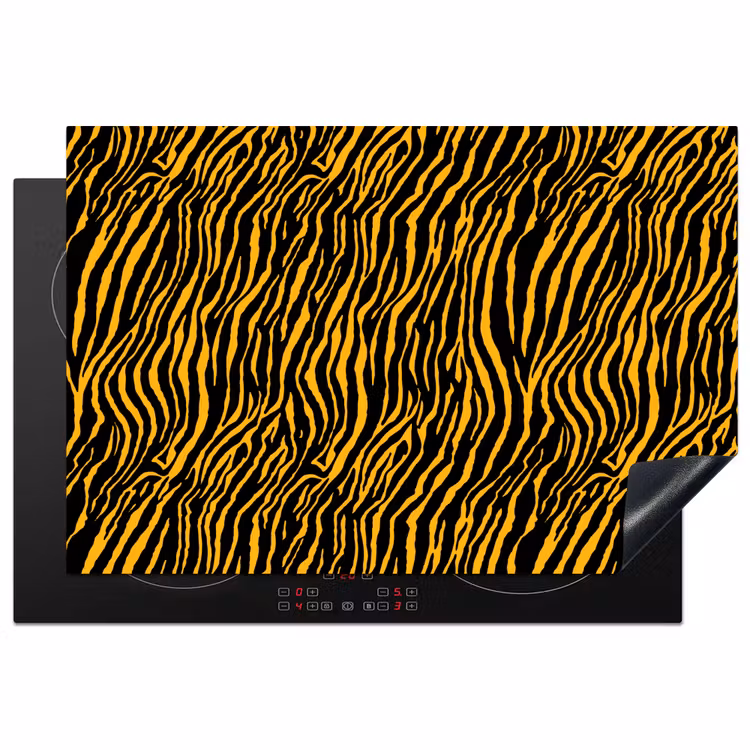 Oranje - Tijger - Zwart - Patroon Inductie beschermer vinyl 3mm klein 276 -3d