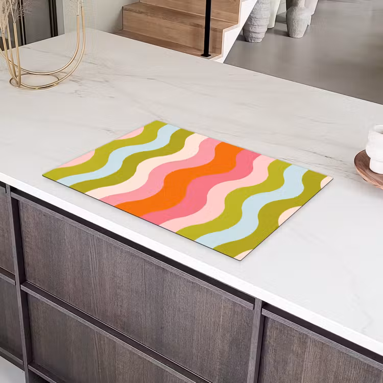 Banen - Golven - Kleurrijk - Verticaal Inductie beschermer vinyl 3mm klein -sfeer8