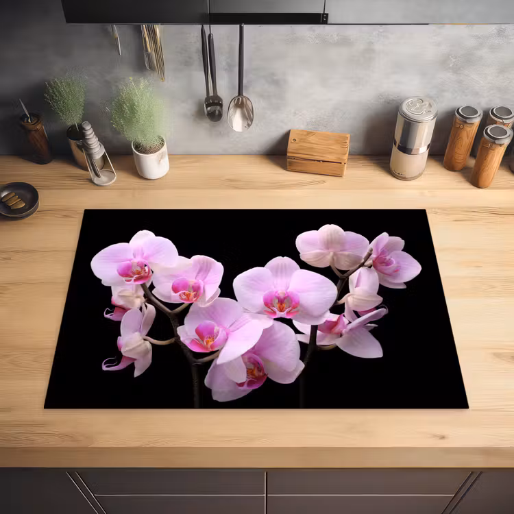 Orchidee - Bloemen - Roze - Flora Inductie beschermer vinyl 3mm klein -sfeer5