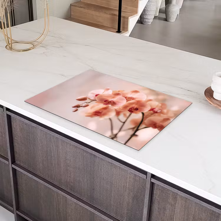 Orchidee - Bloemen - Roze - Bloemblaadjes Inductie beschermer vinyl 3mm klein -sfeer8