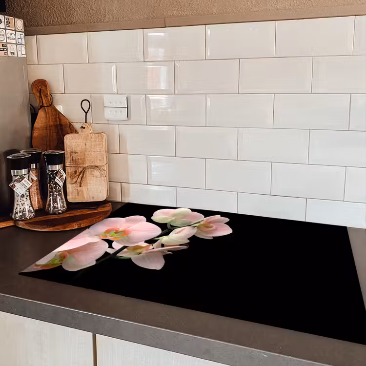 Orchidee - Bloemen - Roze - Stilleven - Flora Inductie beschermer vinyl 3mm klein -sfeer3