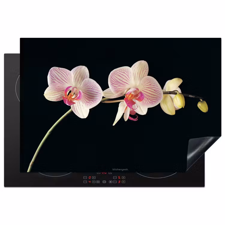 Orchidee - Roze - Bloemen Inductie beschermer vinyl 3mm klein -3d