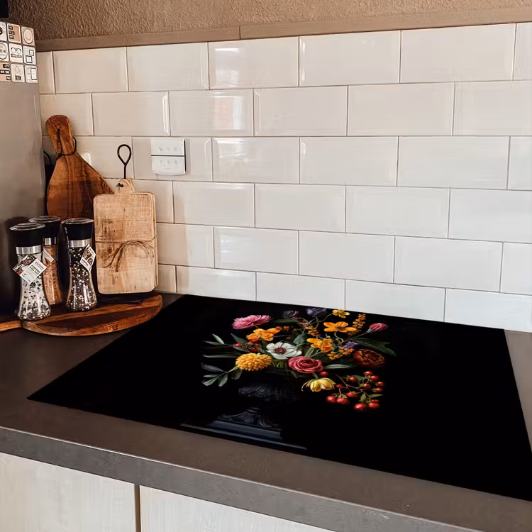 Sierlijk - Boeket - Bladeren Inductie beschermer vinyl 3mm klein -sfeer3