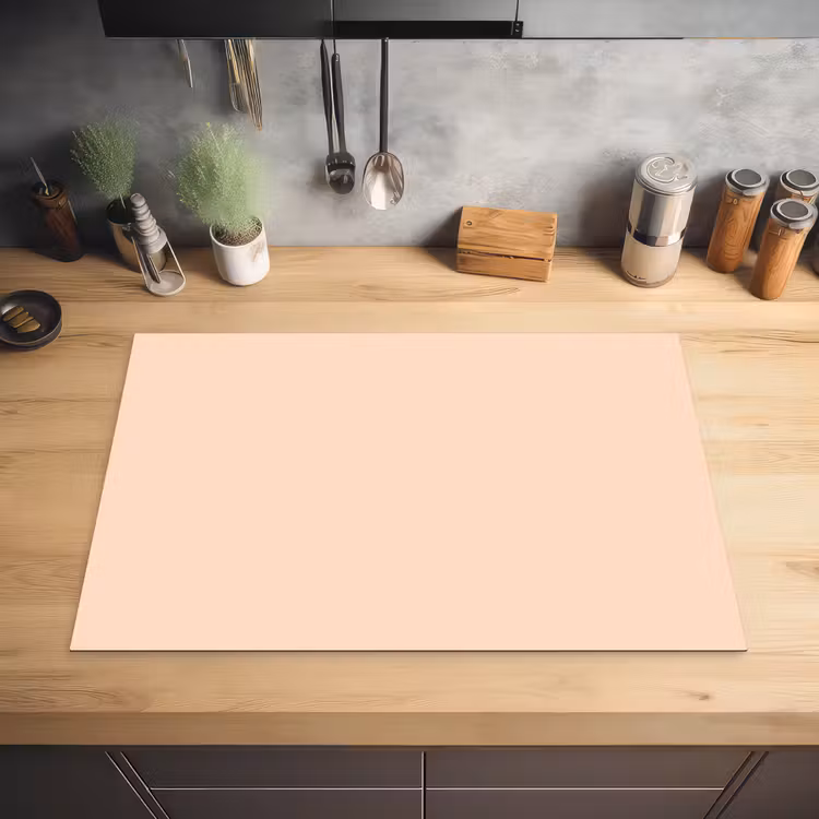 Pale - Peach - Nude Inductie beschermer vinyl 3mm klein 276 -sfeer5