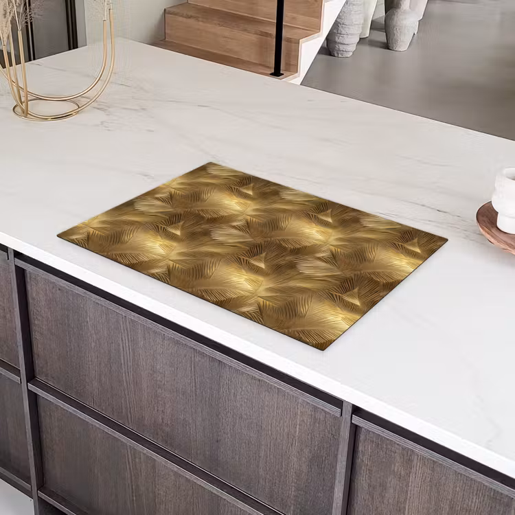 Palm - Waaier - Goud Inductie beschermer vinyl 3mm klein 276 -sfeer8