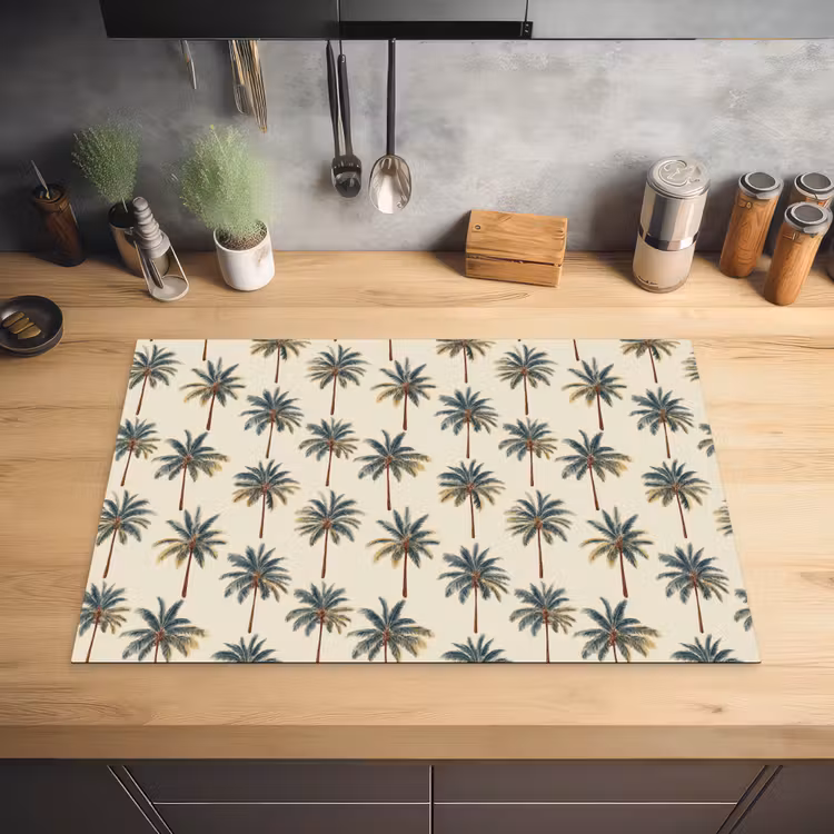 Palmbomen - Tropisch - Groen Inductie beschermer vinyl 3mm klein 276 -sfeer5