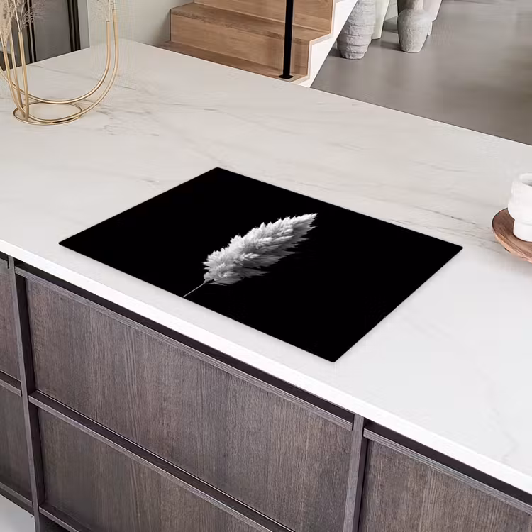 Pampasgras - Zwart-wit - Planten Inductie beschermer vinyl 3mm klein -sfeer8