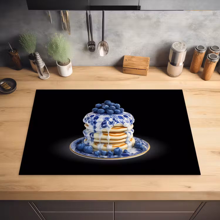 Pannenkoeken - Blauwe Bessen - Bord Inductie beschermer vinyl 3mm klein -sfeer5