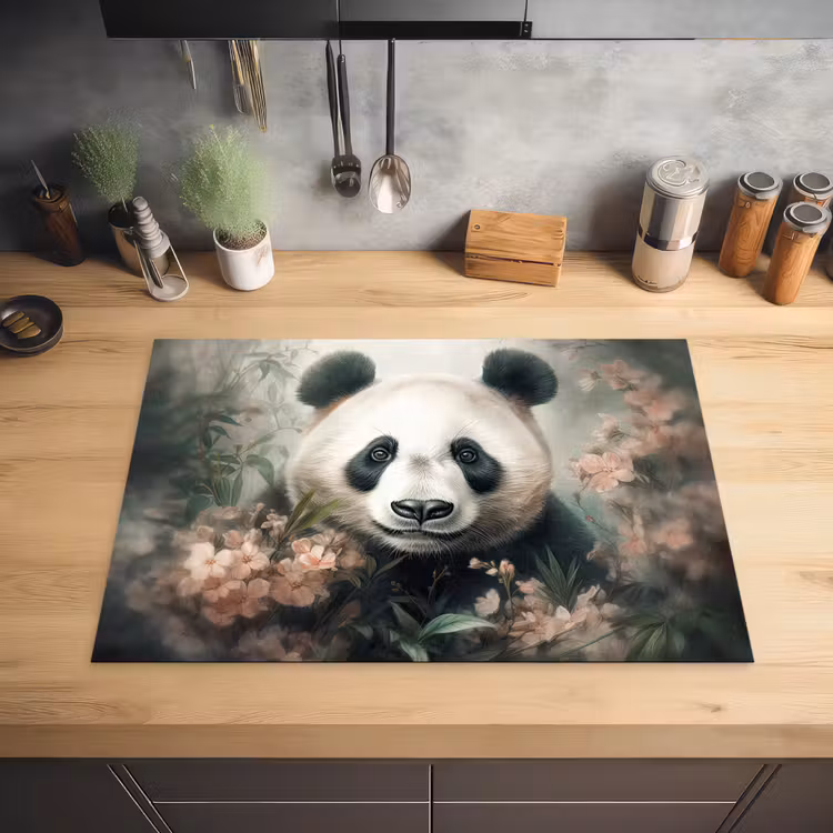 Panda - Dieren - Bloemen - Planten Inductie beschermer vinyl 3mm middel -sfeer5