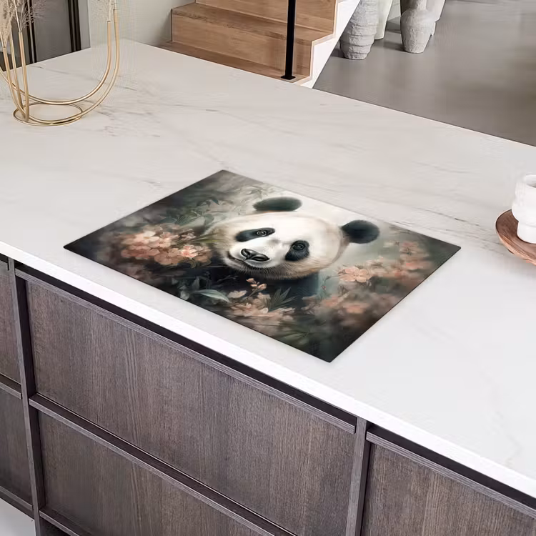 Panda - Dieren - Bloemen - Planten Inductie beschermer vinyl 3mm middel -sfeer8