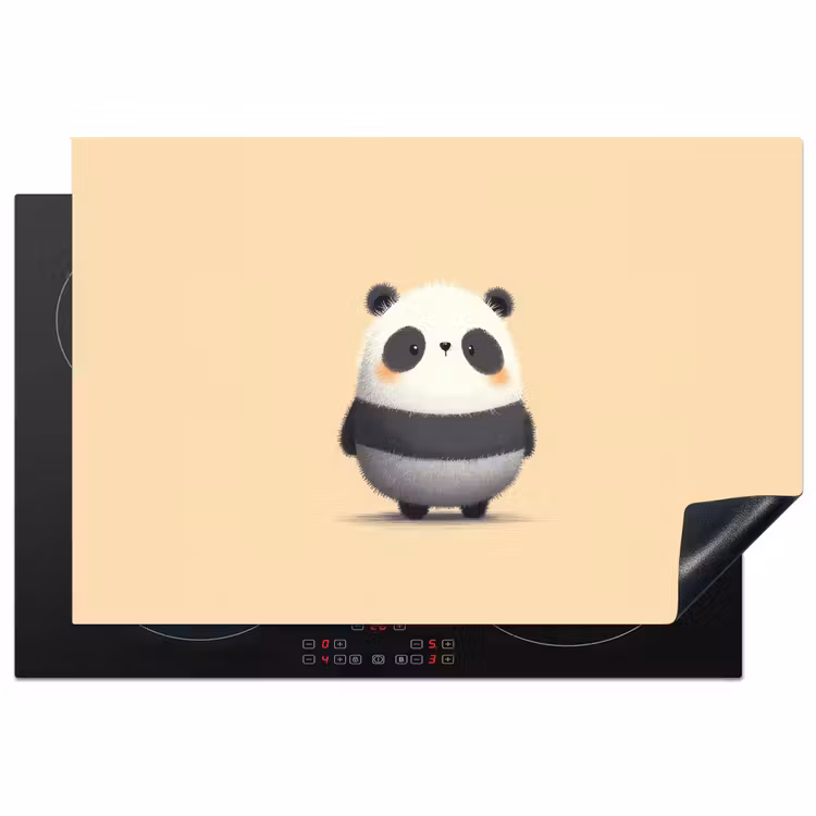 Panda - Beige - Minimalistisch Inductie beschermer vinyl 3mm klein -3d