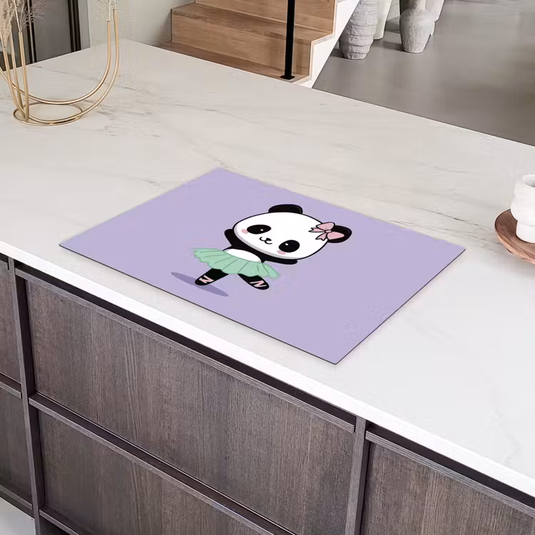 Dansende panda - Paars - Sierlijk - Kawaii Inductie beschermer vinyl 3mm klein -sfeer8
