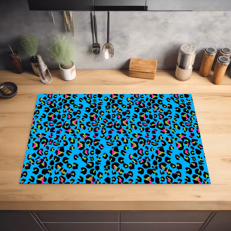 Panter - Blauw - Neon Inductie beschermer vinyl 3mm klein 276 -sfeer5