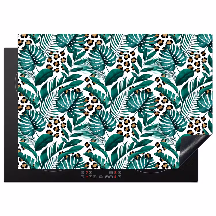 Panterprint - Bladeren - Jungle Inductie beschermer vinyl 3mm middel -3d