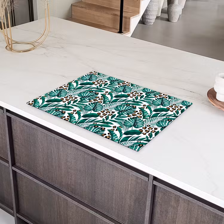 Panterprint - Bladeren - Jungle Inductie beschermer vinyl 3mm middel -sfeer8