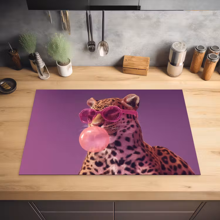 Panter - Zonnebril - Kauwgombel - Roze Inductie beschermer vinyl 3mm klein -sfeer5