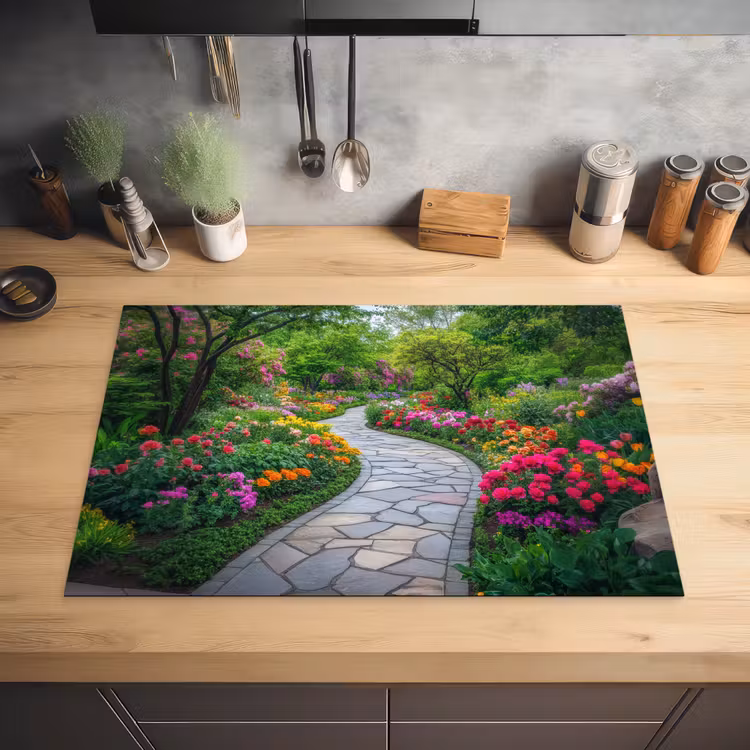 Park - Bloemen - Tuin Inductie beschermer vinyl 3mm klein -sfeer5