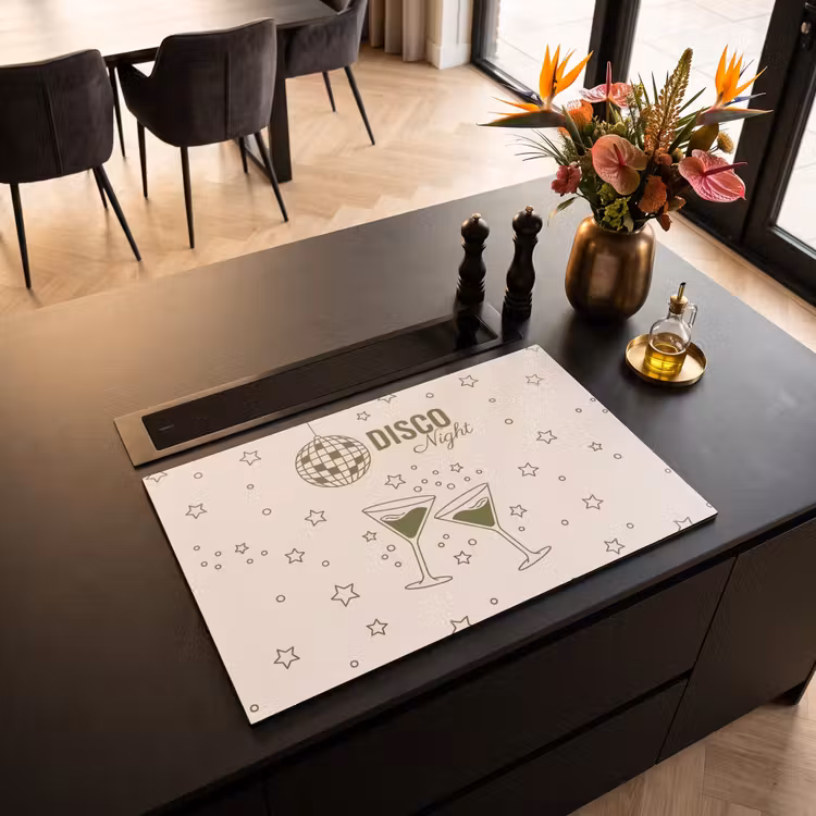 Feest - Disco - Drank - Illustratie - Groen Inductie beschermer vinyl 3mm klein -sfeer5