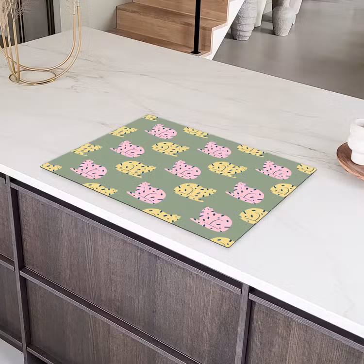 Pastel - Katten - Vlekjes - Groen Inductie beschermer vinyl 3mm klein 276 -sfeer8
